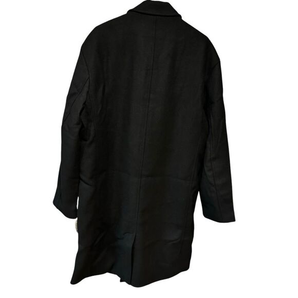 ASOS Design relaxed fit wool mix overcoat in Black - Picture 8 of 8